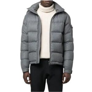 Moncler Montdegenevre Gray Quilted Wool Down Filled Puffer Jacket